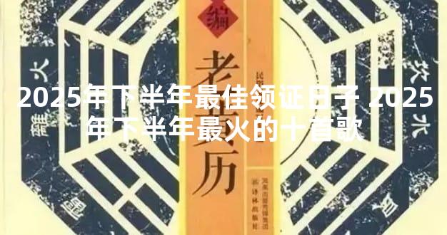 2025年下半年最佳领证日子 2025年下半年最火的十首歌